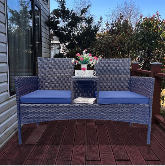 Conjunto de salón de jardín de ratán