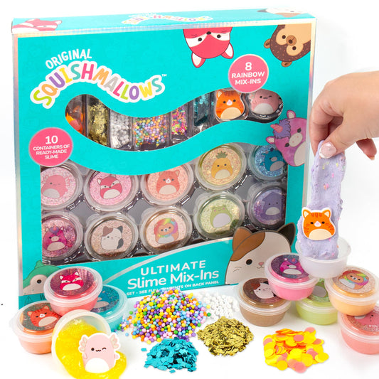 Pack de 10 babas Squishmellows con mezcla de purpurina